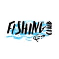Fishing club hand drawn
