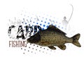 Fishing colored Banner Vector Illustration