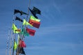 Fishing colorful flags