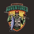 Fishing colorful logo Royalty Free Stock Photo