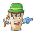 Fishing conga mascot cartoon style Royalty Free Stock Photo