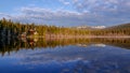 Fishing cottage on pristine Canadian mountain lake. Royalty Free Stock Photo