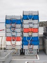 Fishing crates on boat deck