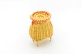Fishing creel, basketwork made from bamboo isolated on white Royalty Free Stock Photo