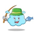 Fishing cute cloud character cartoon