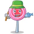 Fishing cute lollipop character cartoon