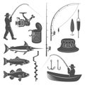 Fishing Decorative Graphic Icons Set