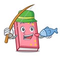 Fishing diary mascot cartoon style