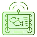 Fishing echo sounder flat icon. Fishfinder green icons in trendy flat style. Digital gadget gradient style design