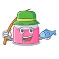 Fishing face cream isolated with the mascot