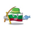 Fishing flag bulgaria in the cartoon shape