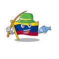 Fishing flag colombia mascot shaped on character