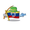 Fishing flag venezuela isolated with the cartoon