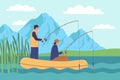 Fishing Flat Color Background