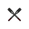 Fishing flat icon. Paddle