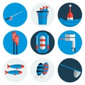 Fishing flat icons