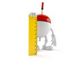 Fishing float character holding ruler