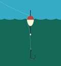 Fishing float, lilne, hook