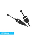 Fishing floats icon in silhouette flat style isolated on white background. Royalty Free Stock Photo