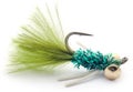 Fishing fly with hook hand made Royalty Free Stock Photo