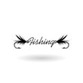 Fishing fly icon with shadow