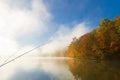 Fishing on a foggy fall morning