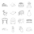 Fishing, furniture, fitness and other web icon in outline style.tourism, finance, cosmetics icons in set collection.