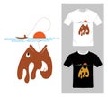 Fishing Graphic Vector. fish - T-shirt graphic design. Royalty Free Stock Photo