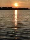 Sunset over east Texas lake Royalty Free Stock Photo