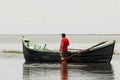 Fisherman resting in danube delta,romania