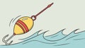 Fishing Hook and Bobber on Wavy Water, Angling Challenge, vector design Generative AI Royalty Free Stock Photo