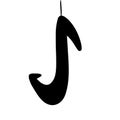 Fishing hook hand drawn symbol for logotype minimalism style