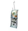 Fishing Hook and Hundred Dollar Banknote Isolated Royalty Free Stock Photo
