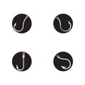 Fishing hook icon design template vector