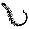 Fishing hook icon, simple style