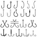 Fishing hook icon vector set. Fishing illustration sign collection. fish symbol or logo.