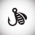 Fishing hook icon on white background for graphic and web design, Modern simple vector sign. Internet concept. Trendy symbol for