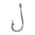 Fishing hook isolated on a white background. Color line art. Modern design.