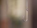 Fishing hook with negative space. Internet scam, phishing, online theft concept. Digital 3D rendering