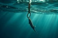 Fishing hook underwater. Generate Ai Royalty Free Stock Photo