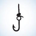 Fishing hook. Vector drawing Royalty Free Stock Photo