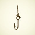 Fishing hook. Vector drawing Royalty Free Stock Photo