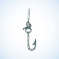 Fishing hook. Vector drawing Royalty Free Stock Photo