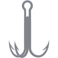 Treble fishing hook vector icon illustration on white