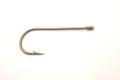 Fishing hook on a white paper background Royalty Free Stock Photo