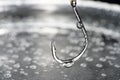 Fishing hooks made of forged steel with rehoeing particularly pointed and sharp Royalty Free Stock Photo
