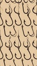 Fishing Hooks Pattern Royalty Free Stock Photo