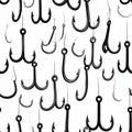 Fishing Hooks Pattern Royalty Free Stock Photo