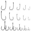 Fishing hooks set Royalty Free Stock Photo