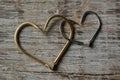 Fishing hooks in the shape of a heart Royalty Free Stock Photo